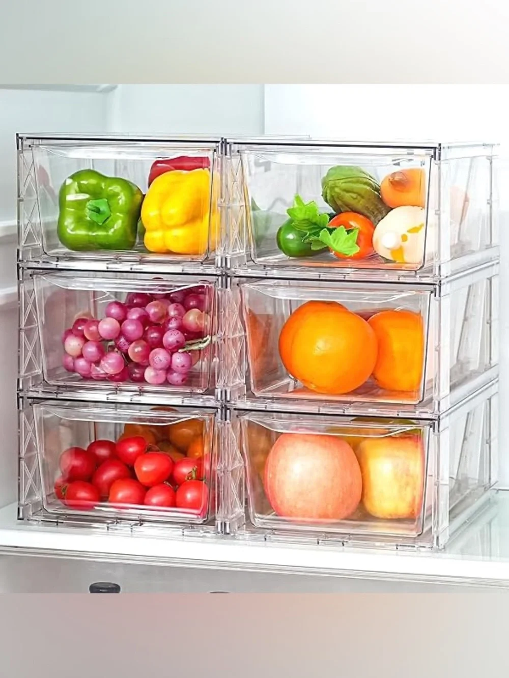 6Pack Pantry Organizers and Storage,Clear Stackable